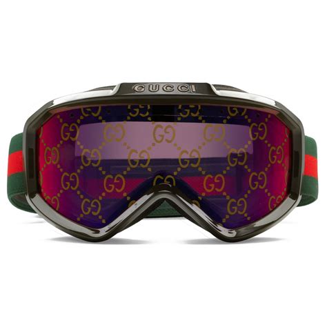 maschera per sciare gucci|Maschera da sci Gucci in iniezione verde .